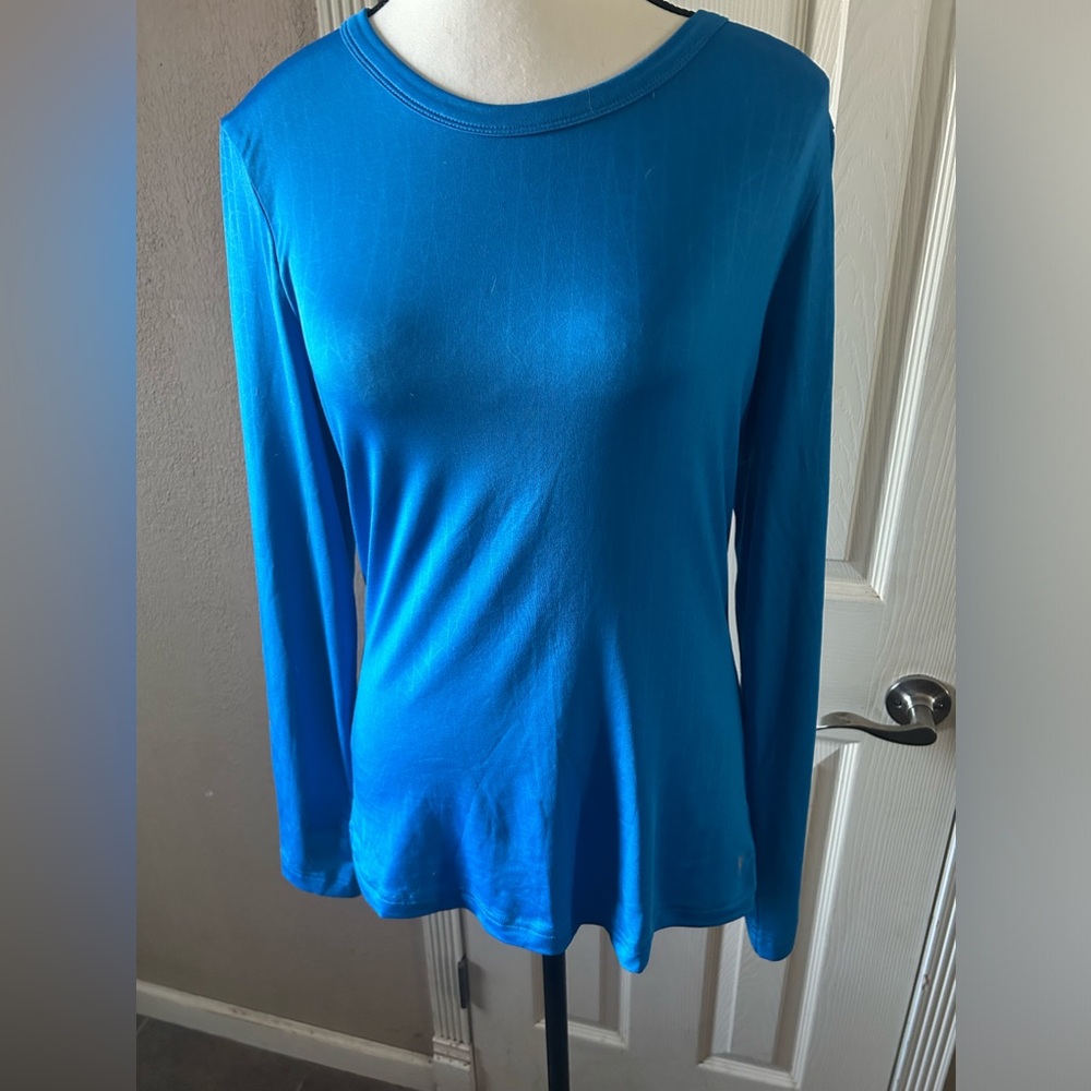 Turquoise DRI-MORE large sleeve workout shirt